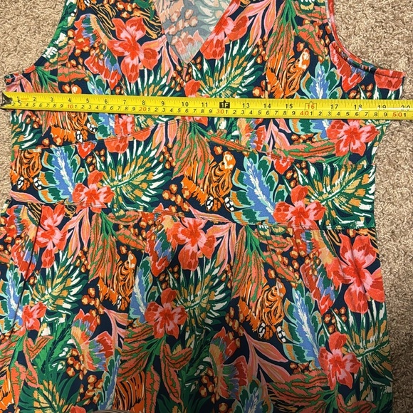 NWT Leota Rosemary Sleeveless Dress MIDI Dress Peekaboo Zebra Tangerine Sz 1X - Picture 7 of 9